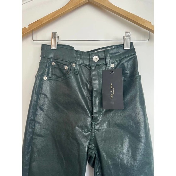 Rag & Bone Casey High Rise Ankle Flare in Coated Pine Green ✨✨HP✨✨ - Picture 9 of 16